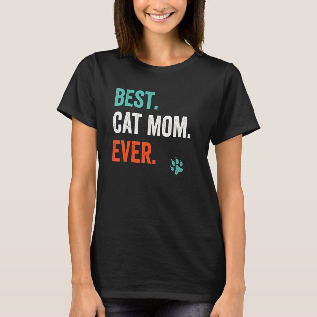 Camiseta Melhor Gato Mãe De Dia de as mães (Frente)