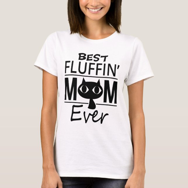 Camiseta Melhor Gato Mãe De Dia de as mães Dando Filha De P (Frente)