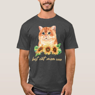 Camiseta Melhor Gato Mãe De Gato De Girassol Canto