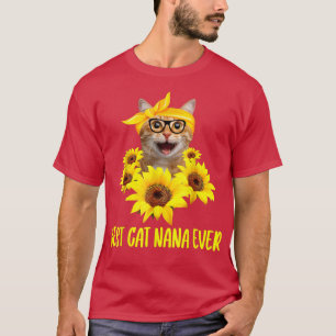 Camiseta Melhor Gato Nana Nunca Vovó Girassol 