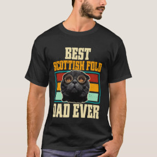 Camiseta Melhor Gato Pai Scottish Fold de Todos os Tempos