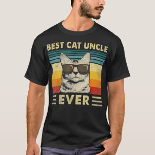 Camiseta Melhor Gato Tio de Vintagem Retraindo o Dia do Pai