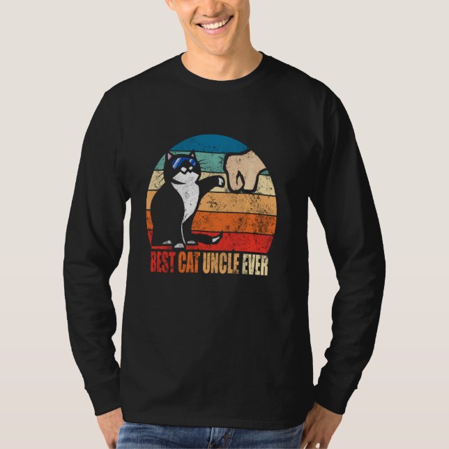 Camiseta Melhor Gato Tio Nunca Engraçado Gato Óculos De Sol (Frente)