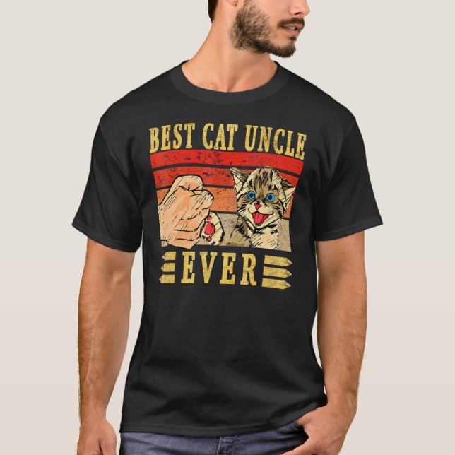Camiseta Melhor Gato Tio Nunca Gata Tio Aniversário Tio Gat (Frente)