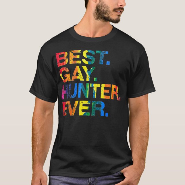 Camiseta Melhor Gay Caçador De Todos Os Gay Engraçado Pela  (Frente)