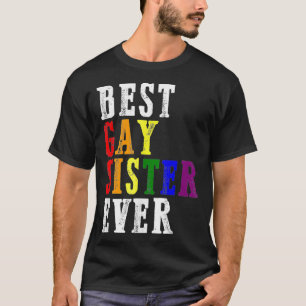 Camiseta Melhor Gay Irmã Ever LGBTQ Orgulho Sinalizador Rai