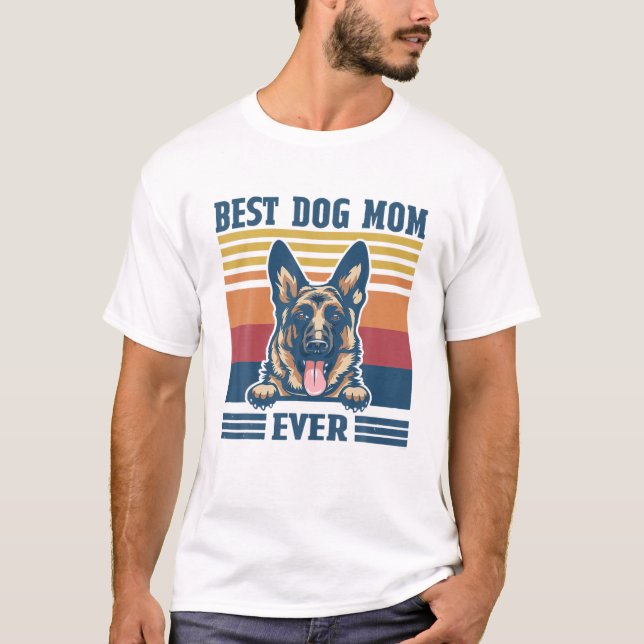 Camiseta Melhor German shepherd Mãe Cachorro Engraçado Mãe  (Frente)