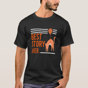 Camiseta Melhor História De Gato Engraçado Com Café Mal Cap