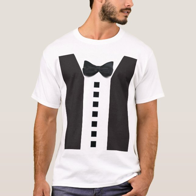 Camiseta Melhor Homem Engraçado Tuxedo 🎩 Elegante Minimali (Frente)