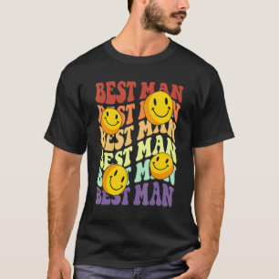 Camiseta melhor homem sorriso retrô rosto celebração de cas