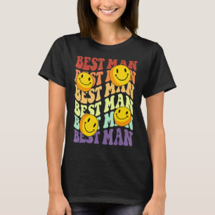 Camiseta melhor homem sorriso retrô rosto celebração de cas