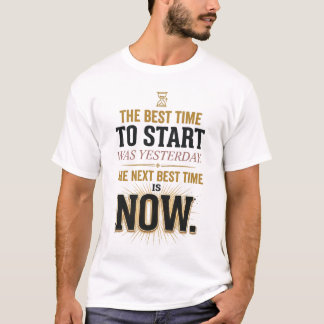 Camiseta Melhor Hora É Agora Motivação Produtividade Mesa