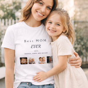 Camiseta Melhor imagem personalizada da família MOM colagem