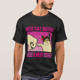 Camiseta Melhor Irmã de Gato de Todos os Tempos Engraçado R