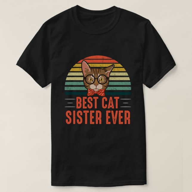 Camiseta Melhor IRMÃ Gata Alguma Vez Retroativa (Frente do Design)