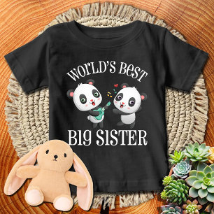 Camiseta Melhor Irmã Mais Velha do Mundo Texto Branco
