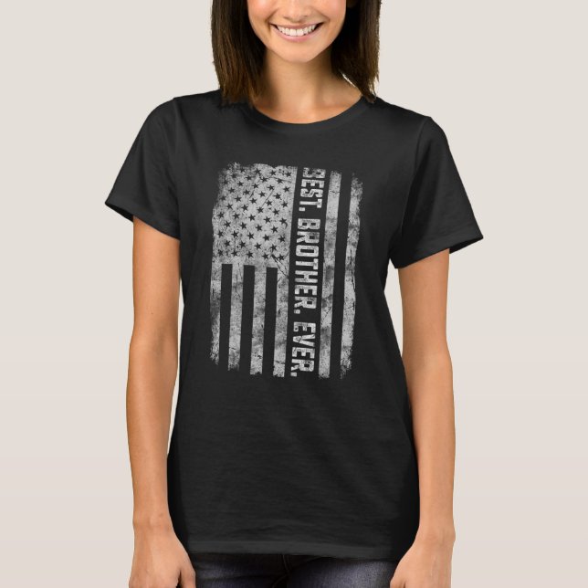 Camiseta Melhor Irmão Bandeira Americana Para Dia de os pai (Frente)