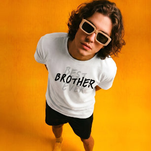 Camiseta Melhor Irmão de Todos os Tempos Moderno Preto e Ci