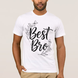 Camiseta Melhor Irmão Elegante Tipografia Floral
