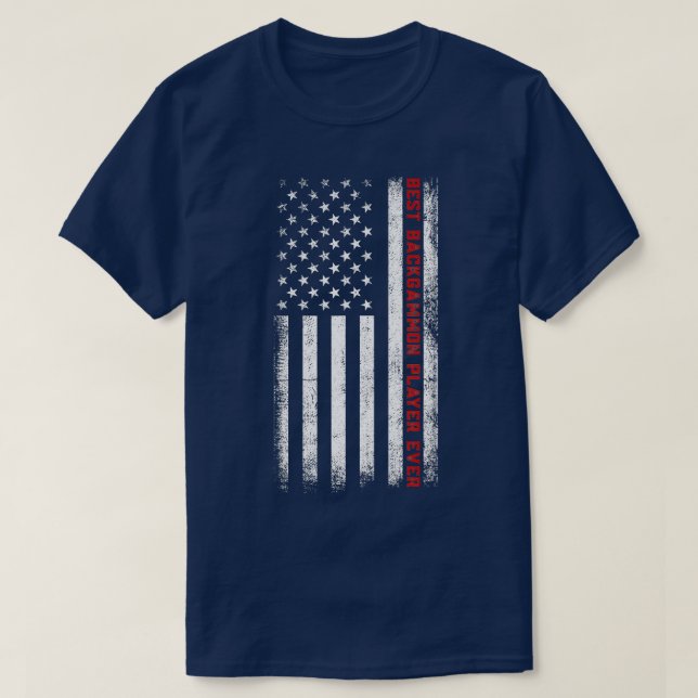Camiseta Melhor Jogador de Backgamão De Bandeira Ever-Ameri (Frente do Design)