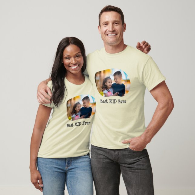 Camiseta Melhor KID já carregou sua foto horizontal da famí (Unissex)