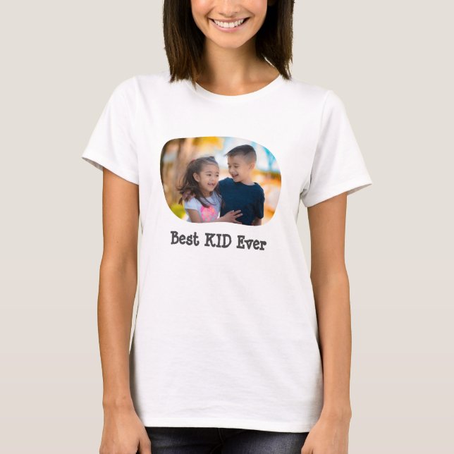 Camiseta Melhor KID já carregou sua foto horizontal da famí (Frente)