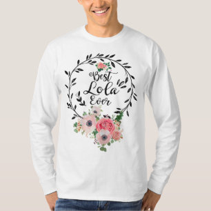 Camiseta Melhor Lola Alguma Vez Vovó de Decoração Floral