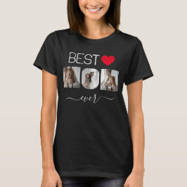 Camiseta Melhor Mãe 3 Fotos Colagem Doce Coração