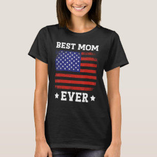Camiseta Melhor Mãe Alguma Vez Americana Bandeira Dia das M