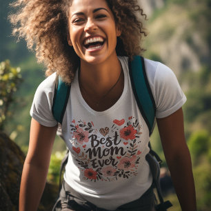 Camiseta Melhor Mãe Alguma Vez Floral