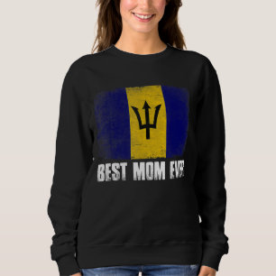 Camiseta Melhor Mãe Alguma Vez Vintage Barbados Bandeira Mã