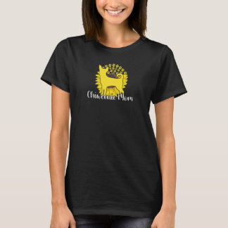 Camiseta Melhor Mãe Chiweenie Mulheres Girassol Patas de Ca