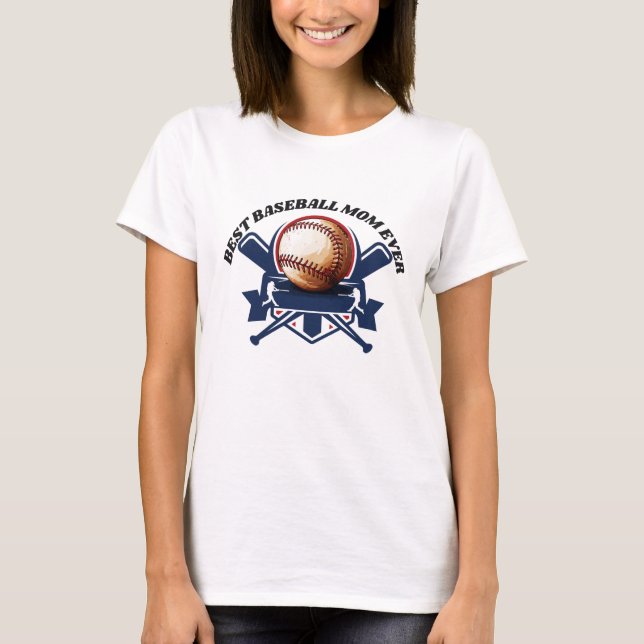 Camiseta melhor mãe de beisebol (Frente)