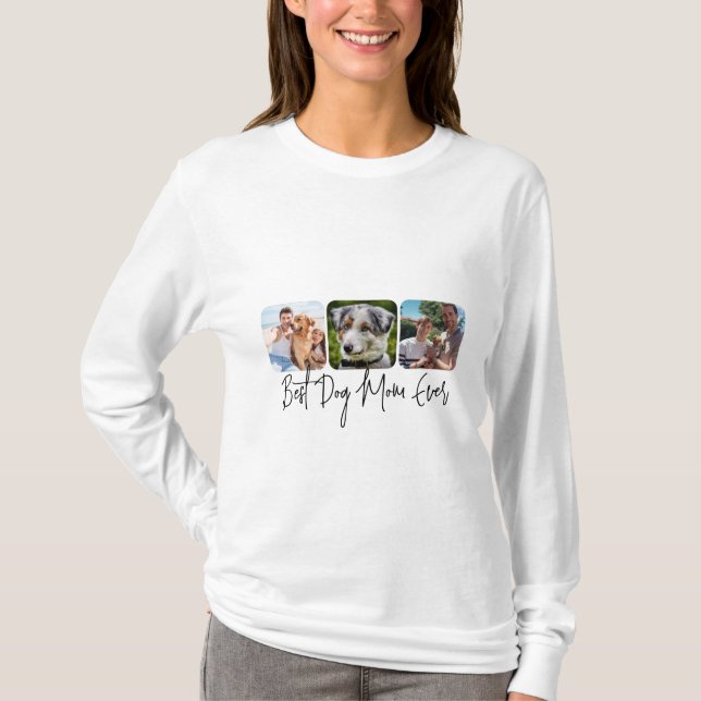 Camiseta Melhor Mãe De Cachorro - Colagem Personalizada De  (Frente)