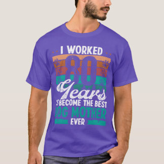Camiseta Melhor Mãe de Cachorro de 80 Anos Aniversário de 8