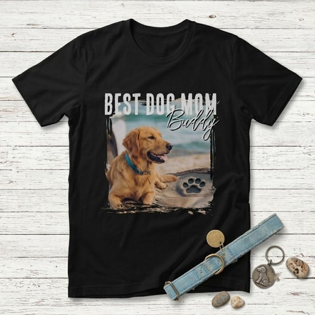 Camiseta Melhor Mãe de Cachorro Foto Personalizada com Mold (Criador carregado)