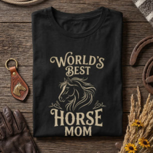 Camiseta Melhor Mãe de Cavalo do Mundo Presente Vintage Equ