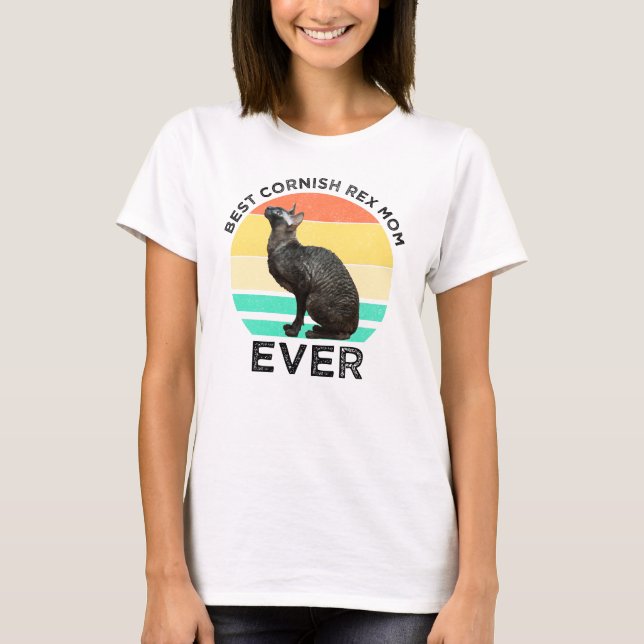 Camiseta Melhor Mãe de Cornish Rex de Todos os Tempos (Frente)