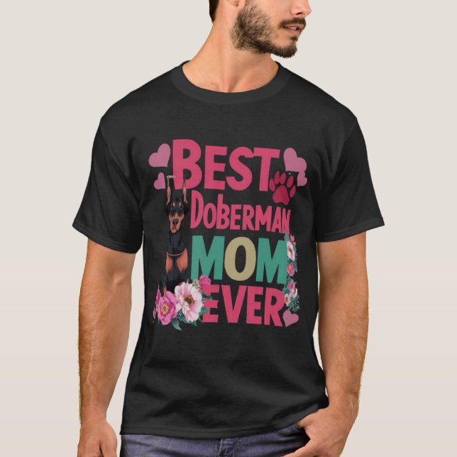Camiseta Melhor Mãe de Doberman de Todos os Tempos (Frente)
