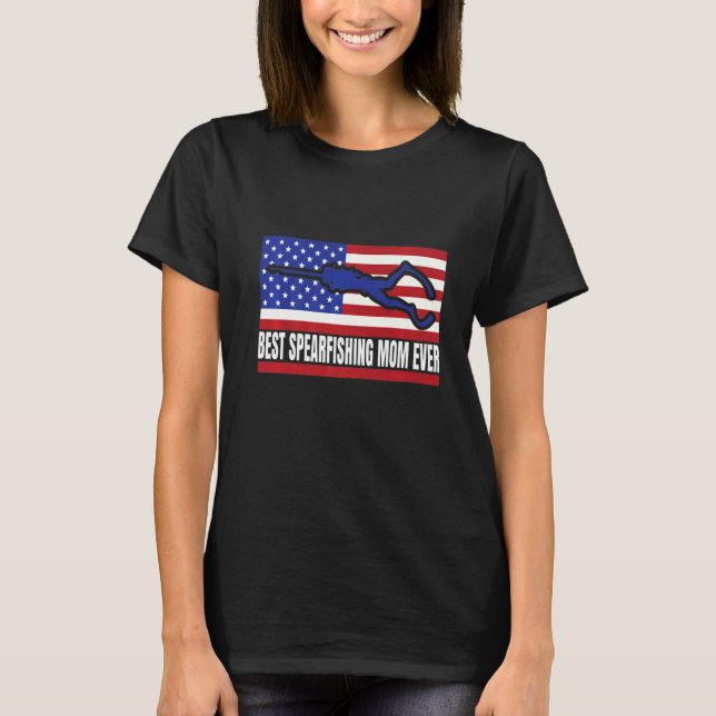 Camiseta Melhor Mãe de Escafandrismo de Pesca com Lança Div (Frente)