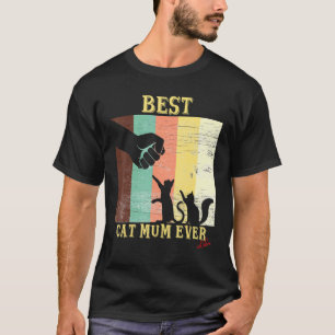 Camiseta Melhor Mãe de Gato de Sempre Retro Vintage Soco de