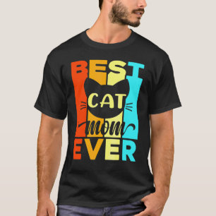 Camiseta Melhor Mãe de Gato de Todos os Tempos Com Retro Vi