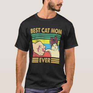 Camiseta Melhor Mãe de Gato de Todos os Tempos Faixa Vermel