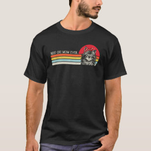 Camiseta Melhor Mãe de Gato de Todos os Tempos Vintage Retr
