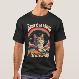 Camiseta Melhor Mãe de Gato do Universo Estética Hippie 60s