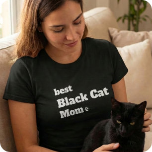Camiseta Melhor Mãe de Gato Preto do Mundo Present