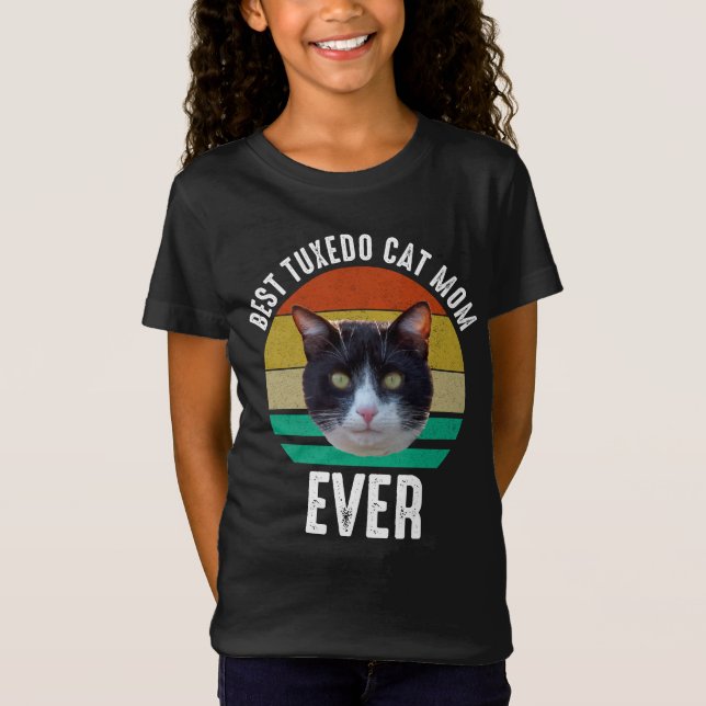Camiseta Melhor Mãe De Gato Tuxedo (Frente)
