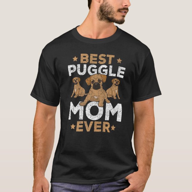 Camiseta Melhor Mãe de Puggle de Todos os Tempos Cachorro D (Frente)