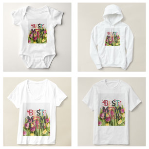 Camiseta Melhor Mãe de Todas Floral Moderno
