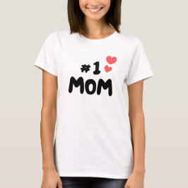 Camiseta Melhor Mãe de Todos - #1 Mãe com Corações Bonitos